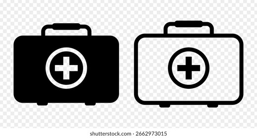 Vector illustration of First Aid Box icon set isolated on transparent background