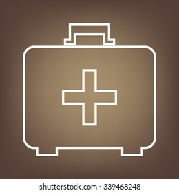 vector illustration of first aid box icon on white background line icon