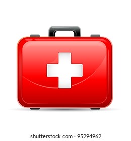 vector illustration of first aid box on white background