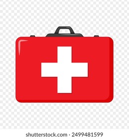 Vector illustration of first aid kit on transparent background