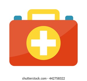 Vector illustration of first aid kit box medical emergency healthcare