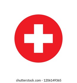 Vector illustration of first aid medical sign flat icon for app and website
