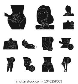 Vector illustration of first and help sign. Set of first and disease vector icon for stock.