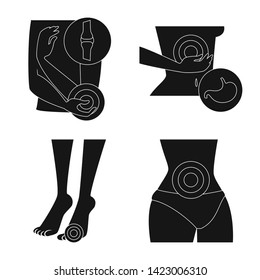 Vector illustration of first and help sign. Collection of first and disease vector icon for stock.