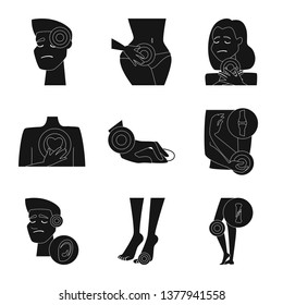Vector illustration of first and help symbol. Set of first and disease vector icon for stock.
