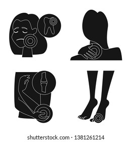 Vector illustration of first and help symbol. Set of first and disease vector icon for stock.