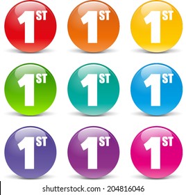 Vector illustration of first set icons on white background