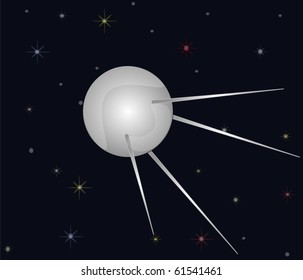 vector illustration first  spaceship