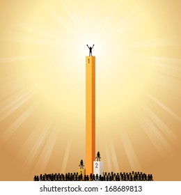 Vector illustration of a first winner by very far.