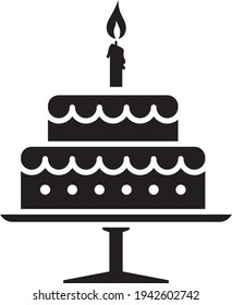 Ilustración vectorial de la tarta de bodas de primer año