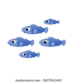 vector illustration of a fish anchovies cartoon on white