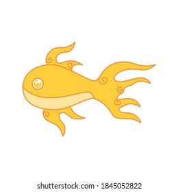 vector illustration of fish. animal icon. fish icon. for logo,icon,symbol and mascot. yellow