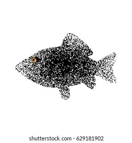 vector illustration fish badge on a white background