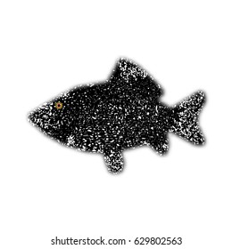 vector illustration fish badge on a white background