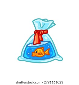 Vector illustration of a fish in a bag