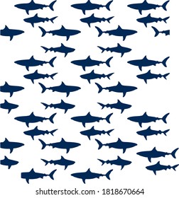 Vector Illustration Of Fish In Blue