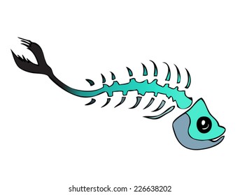 Vector Illustration of a Fish Bone