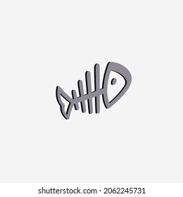 Vector illustration of fish bone icon