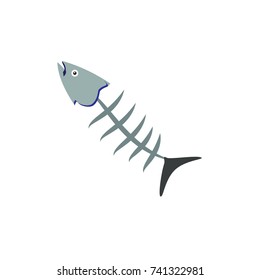 Vector illustration fish bone icon isolated on white background