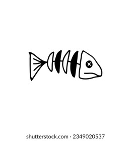 vector illustration of fish bones