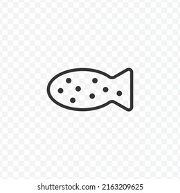 Vector Illustration Of Fish Bread Icon In Dark Color And Transparent Background(png).