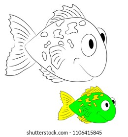 vector illustration of a fish coloring book