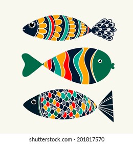 Vector illustration. Fish creative design.