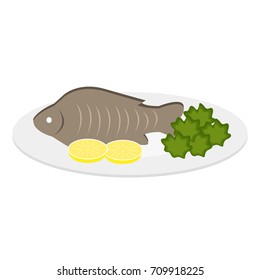 Vector Illustration of a fish dish