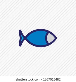 Ilustración vectorial de la línea coloreada con icono de pescado. Un bello elemento de hobby también se puede utilizar como elemento icono del atún.