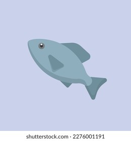 Vector illustration of fish icon, food, river fish.
