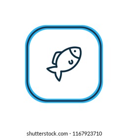Vector illustration of fish icon line. Beautiful animal element also can be used as seafood icon element.