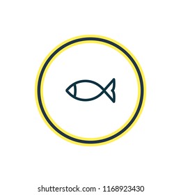 Vector illustration of fish icon line. Beautiful tourism element also can be used as seafood icon element.
