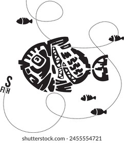 Vector illustration of a fish image