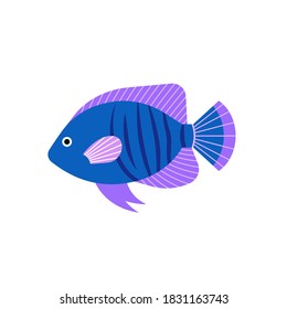 Vector illustration of fish isolated on white background. Handdrawn design element