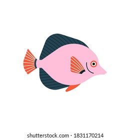 Vector illustration of fish isolated on white background. Handdrawn design element