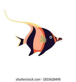 Vector illustration of fish isolated on white background. Handdrawn design element