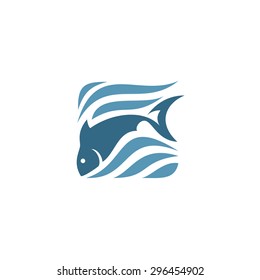 Vector illustration of a fish. Logo design for the company.