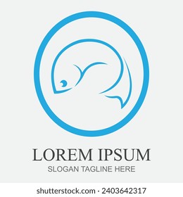 Ilustración vectorial de los gráficos del logotipo del pescado perfecto para logotipos de restaurantes, tiendas de pescado, productos alimenticios, etc.