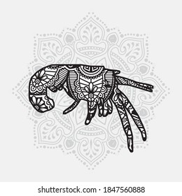 Vector illustration of a Fish mandala for coloring book. Fish Mandala for Silhouette Cameo and Cricut.