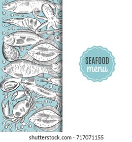 Vector illustration of a fish menu template for a restaurant