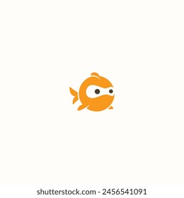 vector illustration of fish ninja