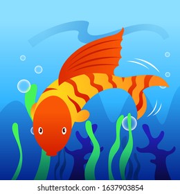a vector illustration of fish in the ocean