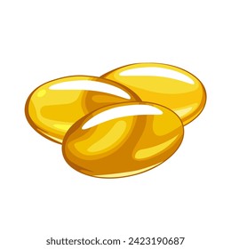 Vector illustration, Fish oil supplement capsules, isolated on white background.