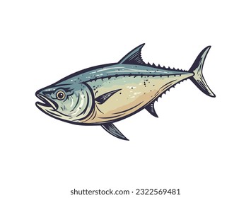 vector illustration fish on white backdrop icon isolated