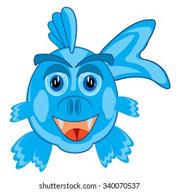 Vector illustration of fish on white background is insulated