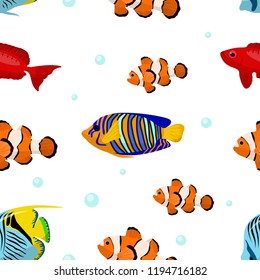Vector illustration. Fish pattern. Marine texture. Background