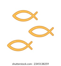 Ilustración vectorial de las galletas salinas de pescado. Galletas con forma de pescado.  