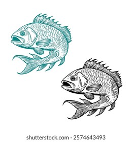 Vector Illustration of fish silhouette 