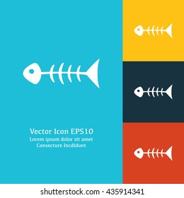 Vector illustration of fish skeleton icon