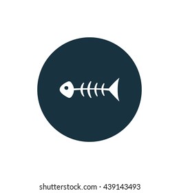 Vector illustration of fish skeleton icon